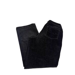 St Johns Bay Black Corduroy Flare Pants Womens 12T Stretch Mid Rise Trousers